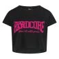 Preview: 100_procent_hardcore_damen_t-shirt_essential_cropped-schwarz-pink_vorne