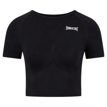 100_procent_hardcore_damen_shirt_schwarz_vorne