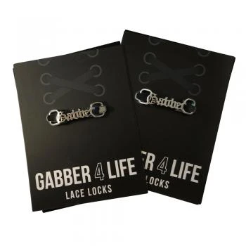 100% Hardcore Shoe Lacelocks "Gabber" silver (double pack)