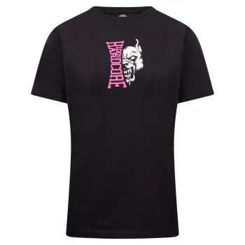 100_procent_hardcore_damen_tshirt_schwarz_pink_hinten
