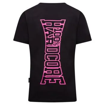100_procent_hardcore_damen_tshirt_schwarz_pink_vorne