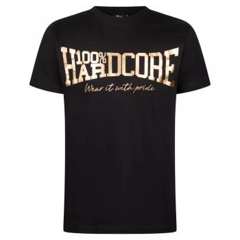100% Hardcore T-shirt "Essential" schwarz-gold