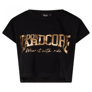 100% Hardcore Croptop "Essential" schwarz-gold