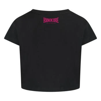 100_procent_hardcore_women_t-shirt_essential_cropped-black-pink_back