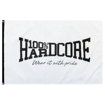 100% Hardcore Fahne "Wear it" weiß