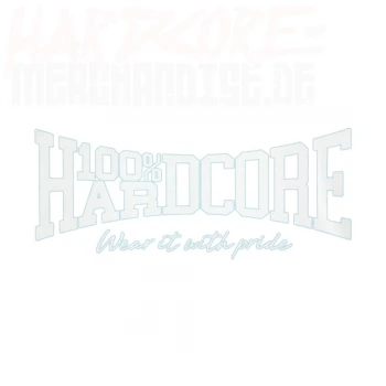 100% Hardcore Carsticker white