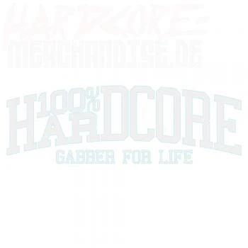 100% Hardcore Carsticker "Gabber 4 Life" white