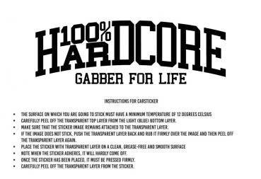 100% Hardcore Carsticker "Gabber 4 Life" schwarz