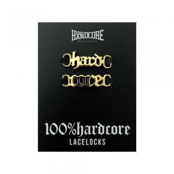 100% Hardcore Shoe Lacelocks "Hardcore" gold (2er Set)