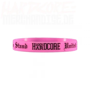 100% Hardcore Silicon Wristband pink