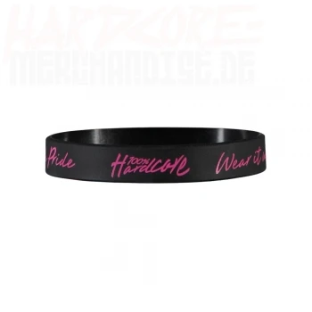 100% Hardcore Silikon Armband black/pink 3.0