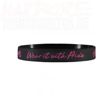 100% Hardcore Silikon Armband Schwarz/Pink 3.0