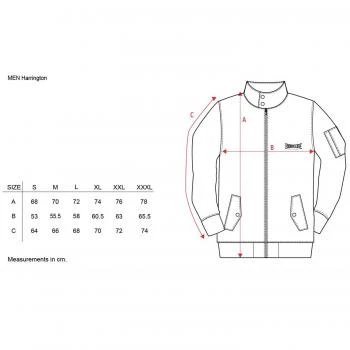 100% Hardcore Harrington size chart