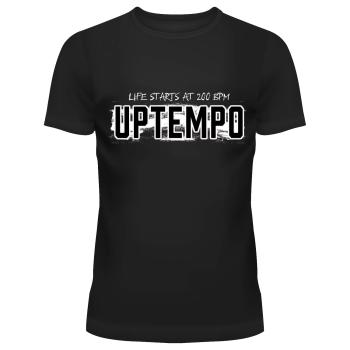 Preview: Uptempo Premium T-Shirt (2XL/3XL) "Life starts at 200 Bpm" Preview: uptempo_life_starts_tshirt_vorne