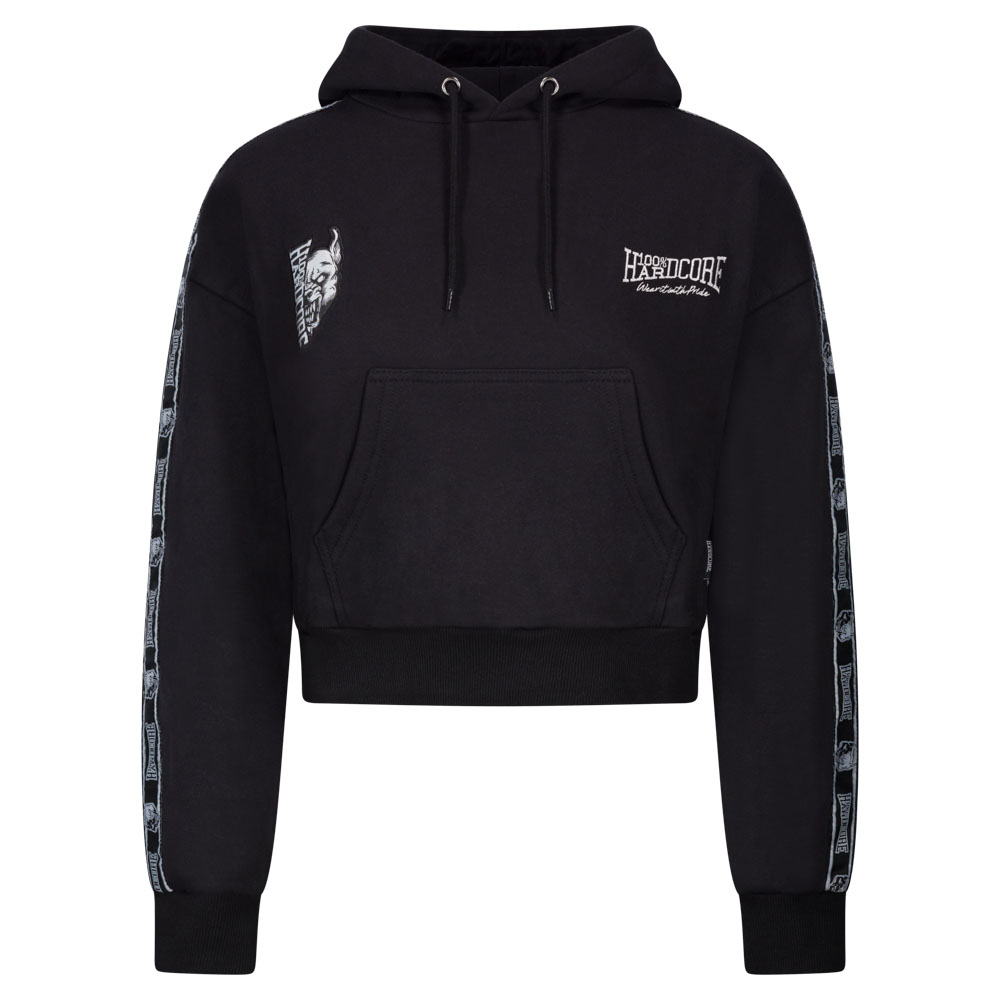 Black by popular demand crop hoodie online