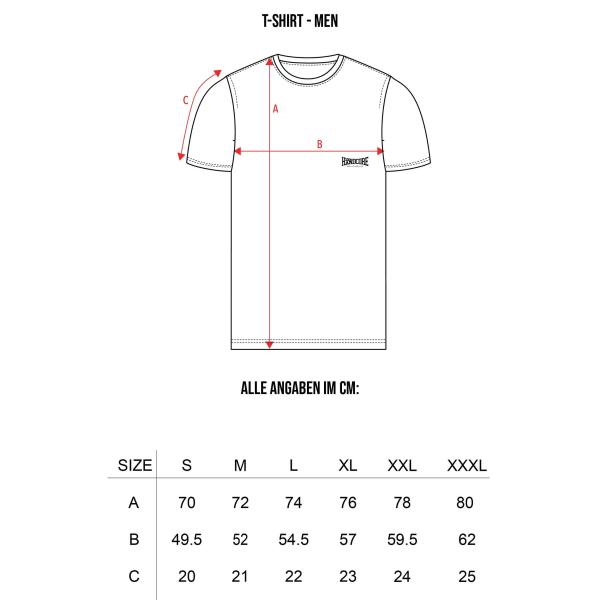 sizechart_100_procent_hardcore_tshirt
