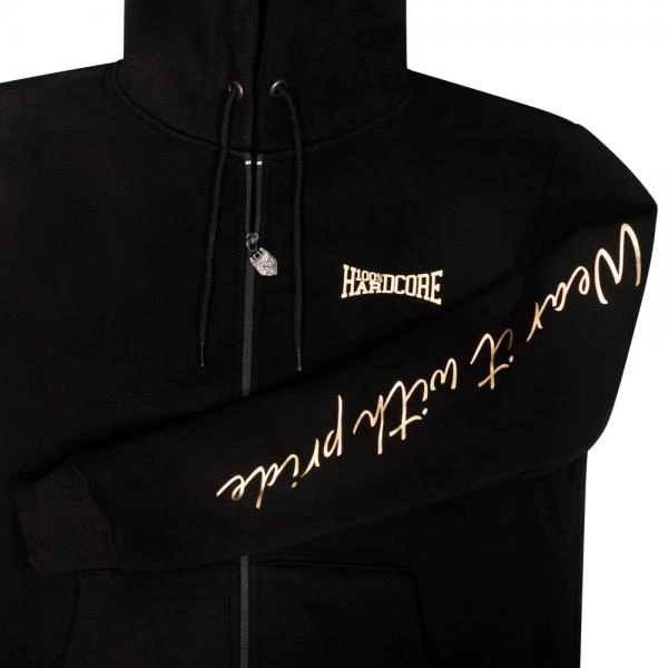 100-prozent-hardcore-kapuzenjacke-essential-schwarz-gold-detail