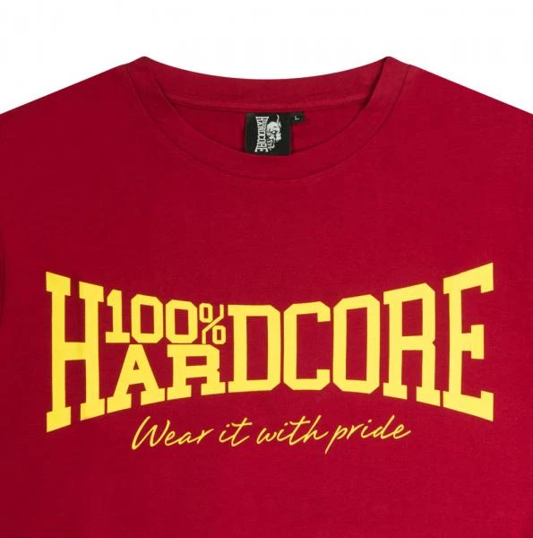 100% Hardcore T-Shirt "Essential" red detail