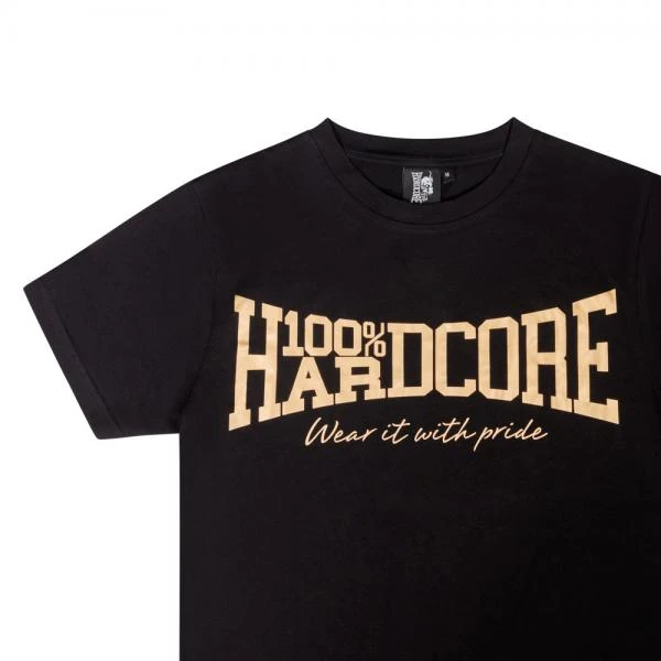 100% Hardcore T-Shirt "Essential" black gold detail