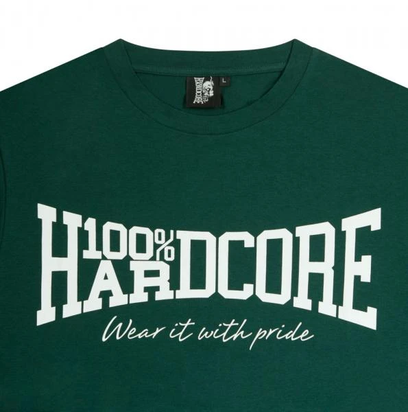 100% Hardcore T-Shirt "Essential" gruen detail