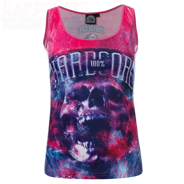 100% Hardcore Lady Tanktop Art Skull (L)