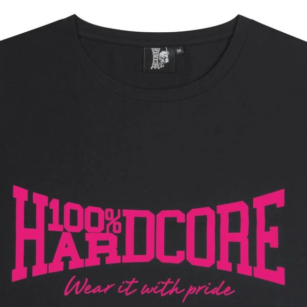 100_procent_hardcore_damen_t-shirt_essential_cropped-schwarz-pink_logo