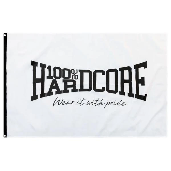100% Hardcore Fahne "Wear it" weiß