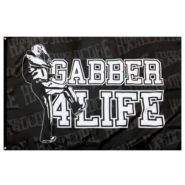 100% Hardcore Fahne "Gabber 4 Life"
