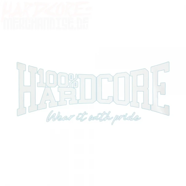 100% Hardcore Carsticker white