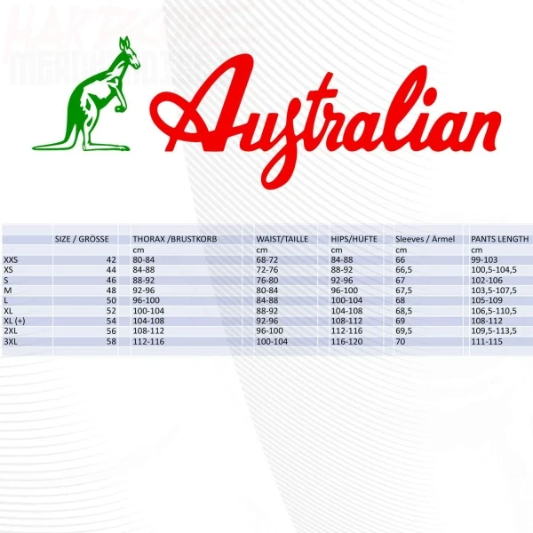 Australian Size Chart