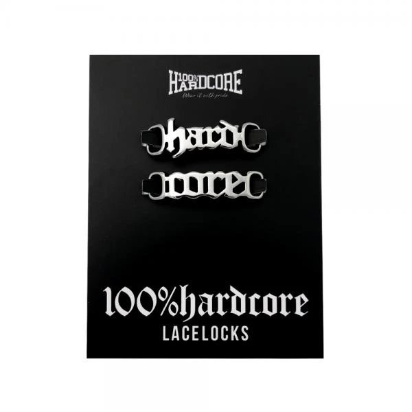 100% Hardcore Shoe Lacelocks "Hardcore" silber (2er Set)