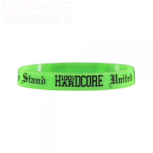 100% Hardcore Silicon Wristband green