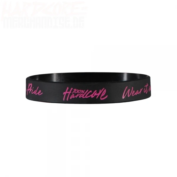 100% Hardcore Silikon Armband black/pink 3.0