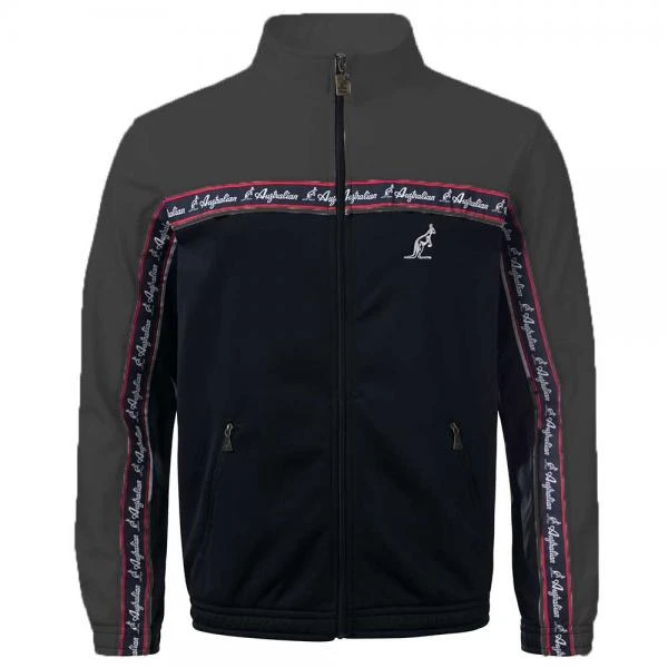 Australian trackjacket acetat red stripe