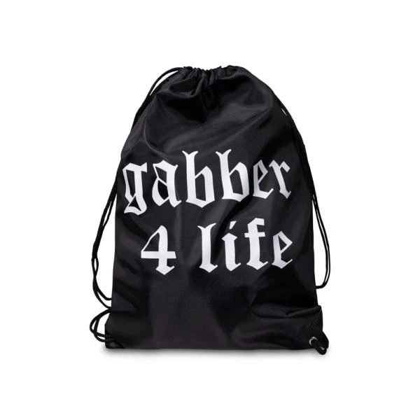 100% Hardcore Drawstringbag "Gabber 4 Life" black/white