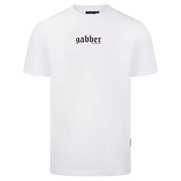 Gabber T-Shirt "Vertical" white (2XL/3XL)